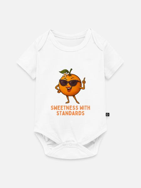 Orangencharme mit Standards - Baby Premium Kurzarmbody - Weiß