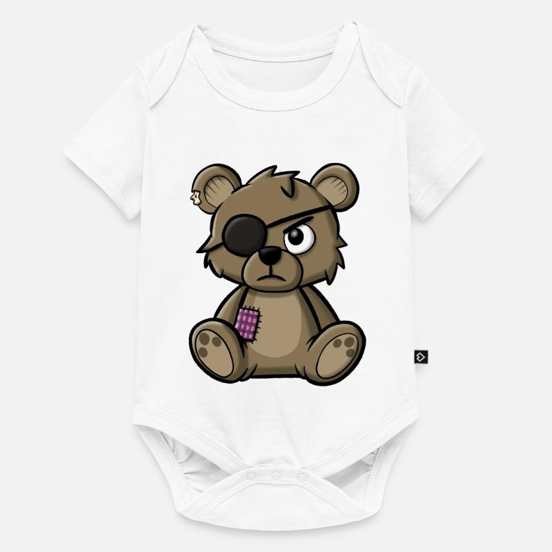 Teddy bear with eye patch - Baby Premium short-sleeve bodysuit - white