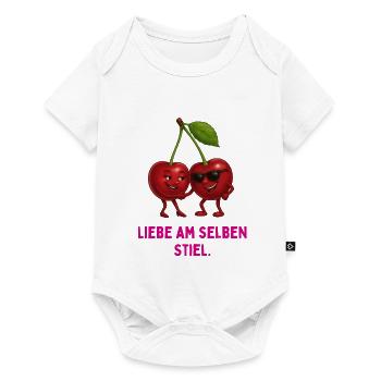 Kirschenpaar am selben Stiel - Baby Premium Kurzarmbody - Weiß - Vorne