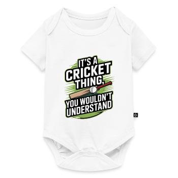 Drôle de cricket : Jeu de cricket vintage - Body à manches courtes Premium Bébé - blanc - Devant