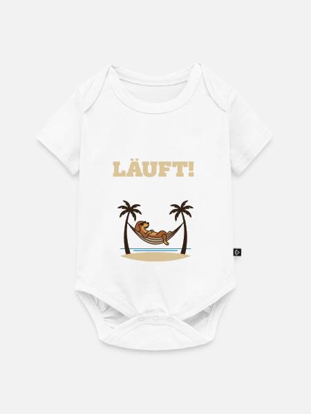Läuft – Hund in Hängematte - Baby Premium Kurzarmbody - Weiß