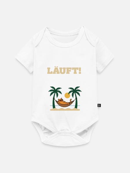 Läuft – Katze im Urlaubsmodus - Baby Premium Kurzarmbody - Weiß