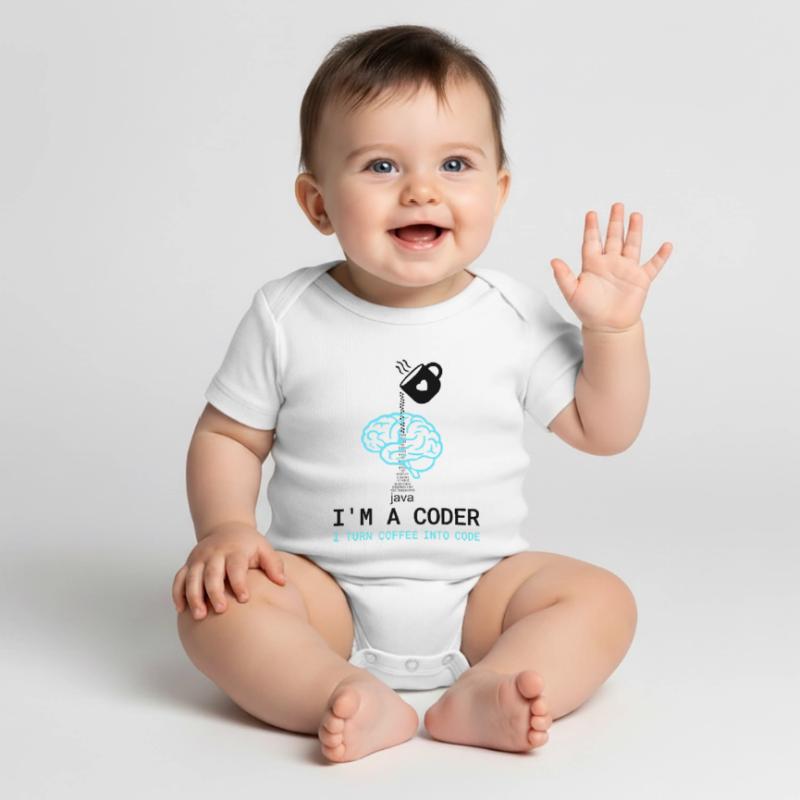 Coder T-Shirt: Coffee into Code – Nerdy Programmie Baby Premium short-sleeve bodysuit