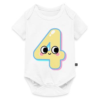 Quatre Kawaii Souriants - Body à manches courtes Premium Bébé - blanc - Devant