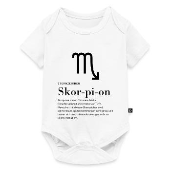 Signe du zodiaque Scorpion - Body à manches courtes Premium Bébé - blanc - Devant
