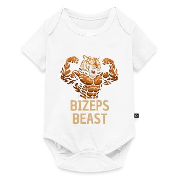 Bête Biceps Tigre de Puissance - Body à manches courtes Premium Bébé - blanc - Devant