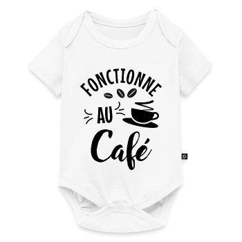 Coffee Humor T-Shirt – Works at the Café - Baby Premium short-sleeve bodysuit - white - Front
