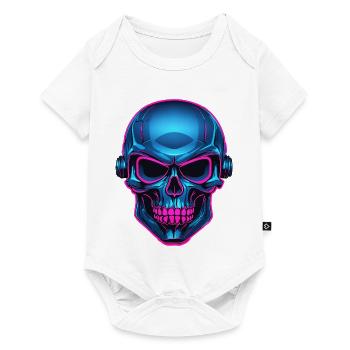 Neon Skull with Headphones - Baby Premium short-sleeve bodysuit - white - Front