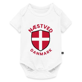 Bouclier du drapeau du Danemark de Nästved - Body à manches courtes Premium Bébé - blanc - Devant