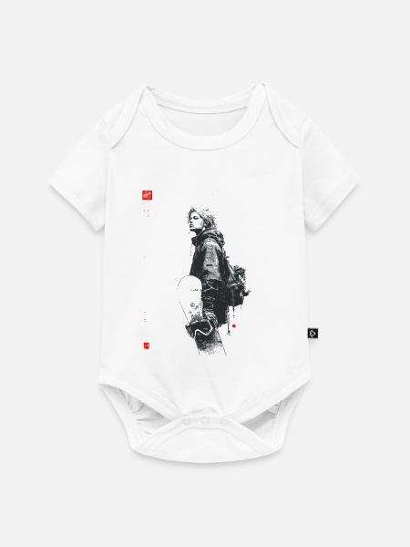 Dunkle Silhouette mit Dread - Baby Premium Kurzarmbody - Weiß