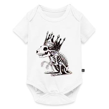 Le Dino avec Couronne du Roi Néon - Body à manches courtes Premium Bébé - blanc - Devant