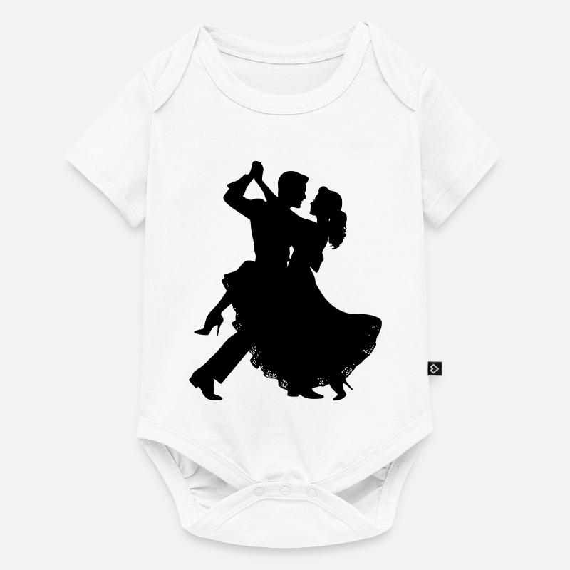 Silhouette du couple dansant | Motif de danse élégante - Body à manches courtes Premium Bébé - blanc