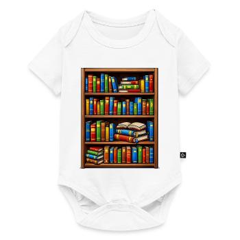 Bibliothèque Illustrato de Bibliothèques - Body à manches courtes Premium Bébé - blanc - Devant