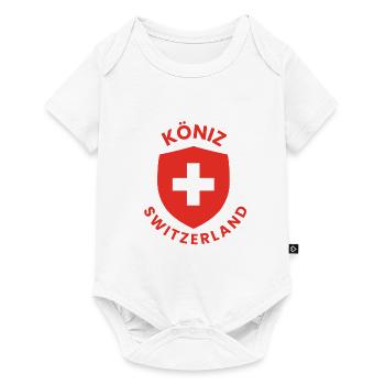 Emblème du Bouclier de la Suisse de Coöniz - Body à manches courtes Premium Bébé - blanc - Devant
