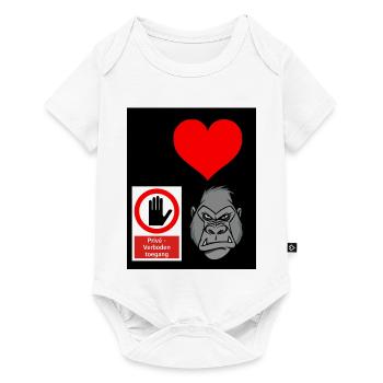 Accès privé de Heart Hand Gorilla - Body à manches courtes Premium Bébé - blanc - Devant