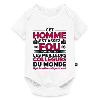 Départ Collègue de Travail Nouvel Emploi Retraite - Body à manches courtes Premium Bébé - blanc - Devant
