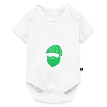 Beanie Bart Design – Maritimer Streetstyle - Baby Premium Kurzarmbody - Weiß - Vorne