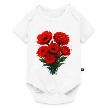 Red Poppies Watercolor - Baby Premium short-sleeve bodysuit - white - Front