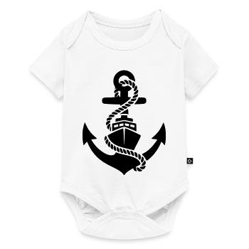 Anchor Rope Maritime Silhouette - Baby Premium short-sleeve bodysuit - white - Front