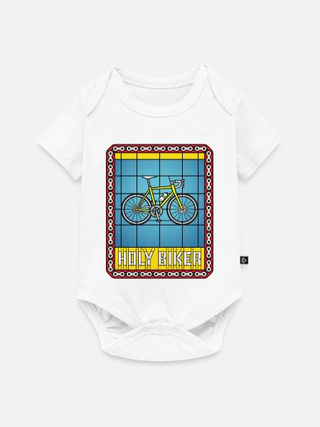 Fahrrad-Buntglasfenster - Baby Premium Kurzarmbody - Weiß