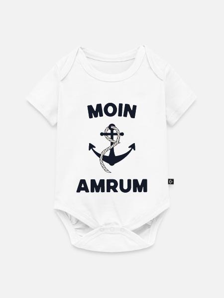 Moin Amrum – Maritimes Anker-Design - Baby Premium Kurzarmbody - Weiß
