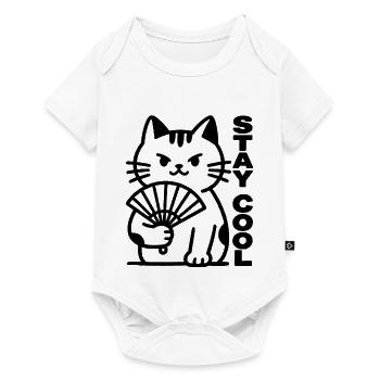 Cat fan heat calm - Baby Premium short-sleeve bodysuit - white - Front