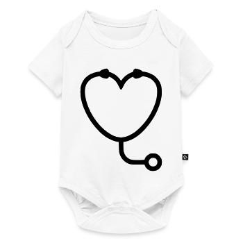Vet Heart Stethoscope Logo - Baby Premium short-sleeve bodysuit - white - Front