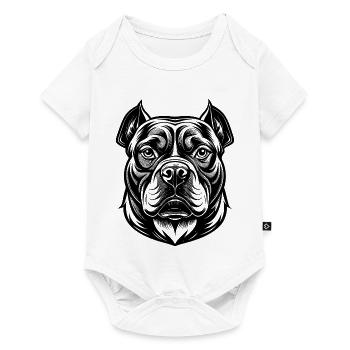 Amerikanische Bulldogge - Baby Premium Kurzarmbody - Weiß - Vorne