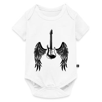 Guitare ailée noire - Body à manches courtes Premium Bébé - blanc - Devant
