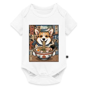 Ramen Corgi in Ukiyo-e Alley - Baby Premium short-sleeve bodysuit - white - Front