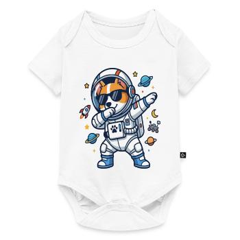 Dabbing Corgi Astronaut Funny Space Dog - Baby Premium short-sleeve bodysuit - white - Front