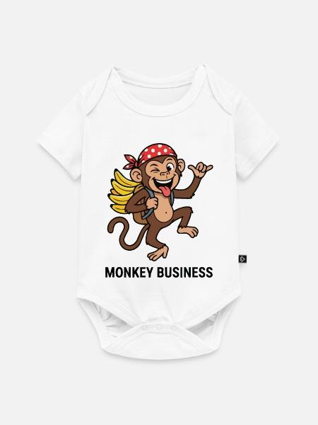 Affengeschäft Abenteuer Reisender Affe - Baby Premium Kurzarmbody - Weiß