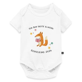 Schulkind 2026 Shirt Geschenk - Baby Premium Kurzarmbody - Weiß - Vorne