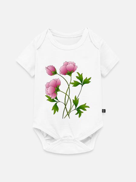 Blumen - Baby Premium Kurzarmbody - Weiß