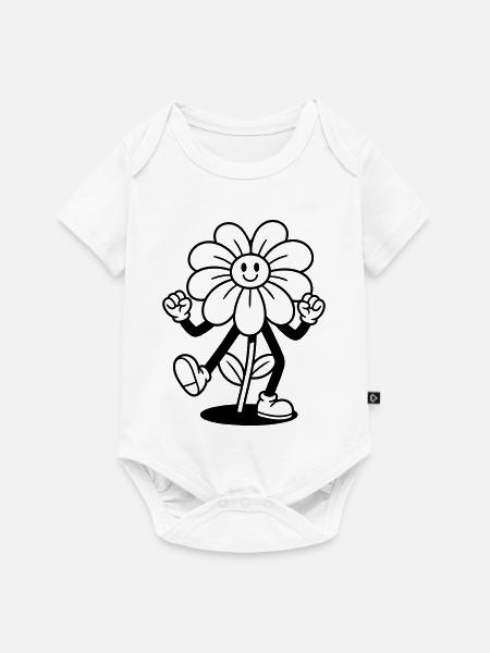 Blume - Baby Premium Kurzarmbody - Weiß
