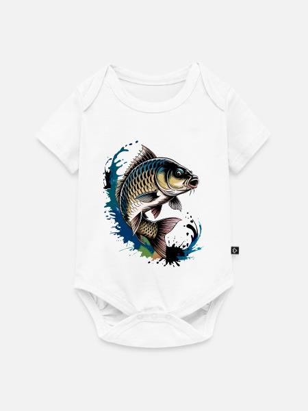 Karpfen Angeln - Baby Premium Kurzarmbody - Weiß