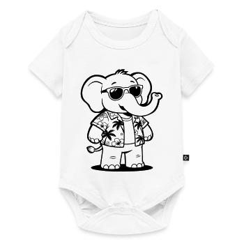 Vacances d’éléphants - Body à manches courtes Premium Bébé - blanc - Devant