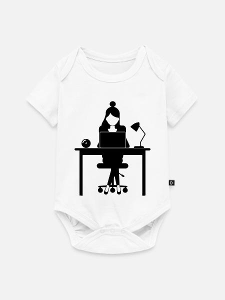 Frau Computer Job Büro - Baby Premium Kurzarmbody - Weiß