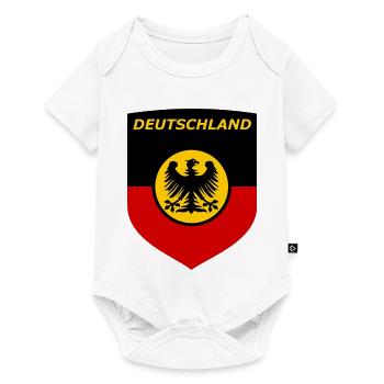 Deutschland Schildflagge mit Adler - Baby Premium Kurzarmbody - Weiß - Vorne