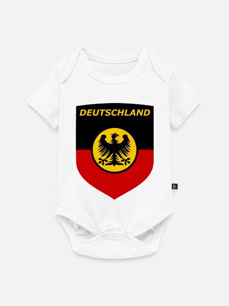Deutschland Schildflagge mit Adler - Baby Premium Kurzarmbody - Weiß