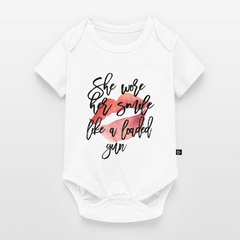 Baiser à lèvres aquarelle avec script Body à manches courtes Premium Bébé