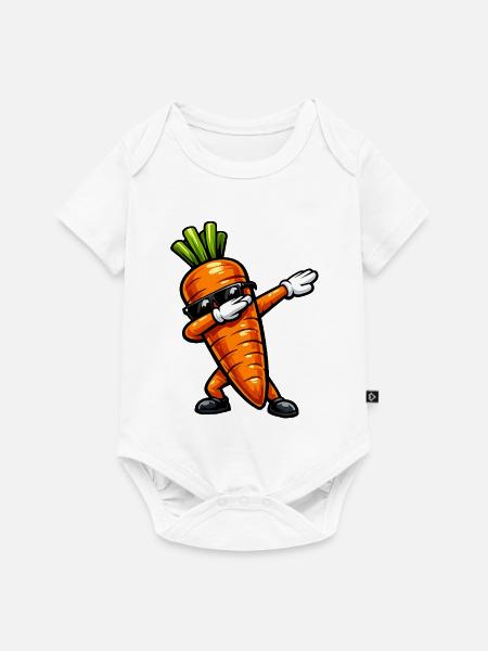 Dabbing Karotte / Möhre - Baby Premium Kurzarmbody - Weiß