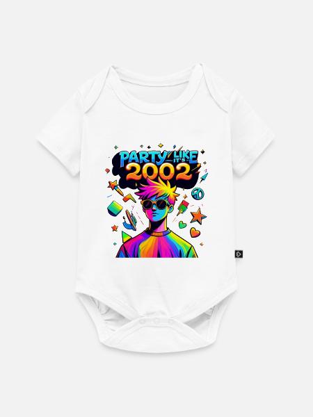 Neon Party 2002 Retro - Baby Premium Kurzarmbody - Weiß