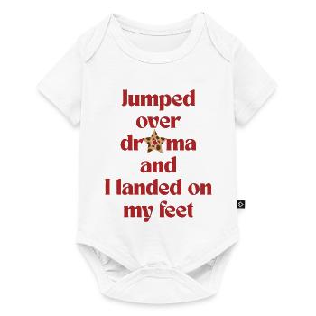 Jumped Over Drama Retro Typography Sarcastic Quote - Baby Premium short-sleeve bodysuit - white - Front