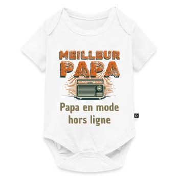 Cadeau Meilleur Papa en Mode Hors Ligne - Body à manches courtes Premium Bébé - blanc - Devant