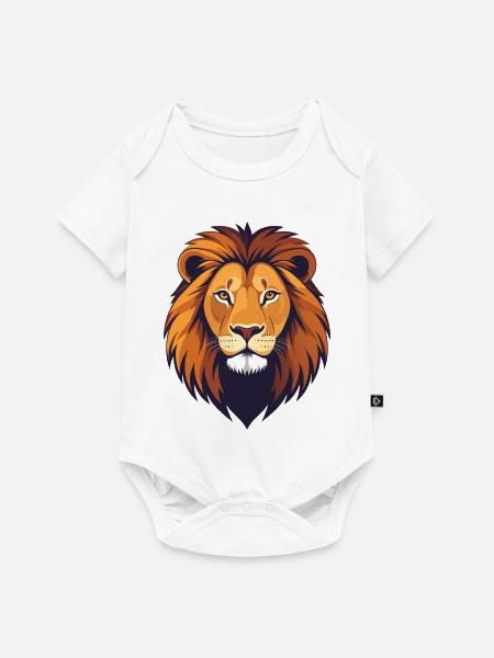 Löwenkopf Illustration - Baby Premium Kurzarmbody - Weiß