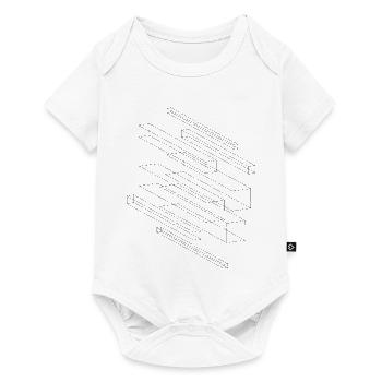 Isometrisches Quadratgitter - Baby Premium Kurzarmbody - Weiß - Vorne
