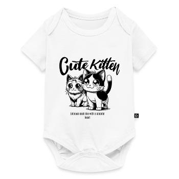 Cute Cat Kitten Comic Design - Baby Premium short-sleeve bodysuit - white - Front