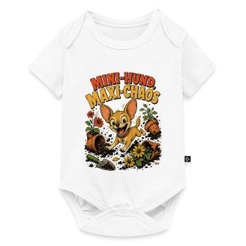 Hund Maxi Chaos Chihuahua - Baby Premium Kurzarmbody - Weiß - Vorne