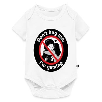 Don't Hug Me I'm Gaming - Funny Gamer Design - Baby Premium Kurzarmbody - Weiß - Vorne